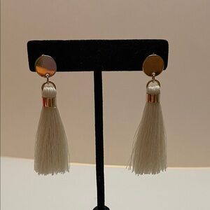 Elegant Gold and Viral Tassel Earrings
